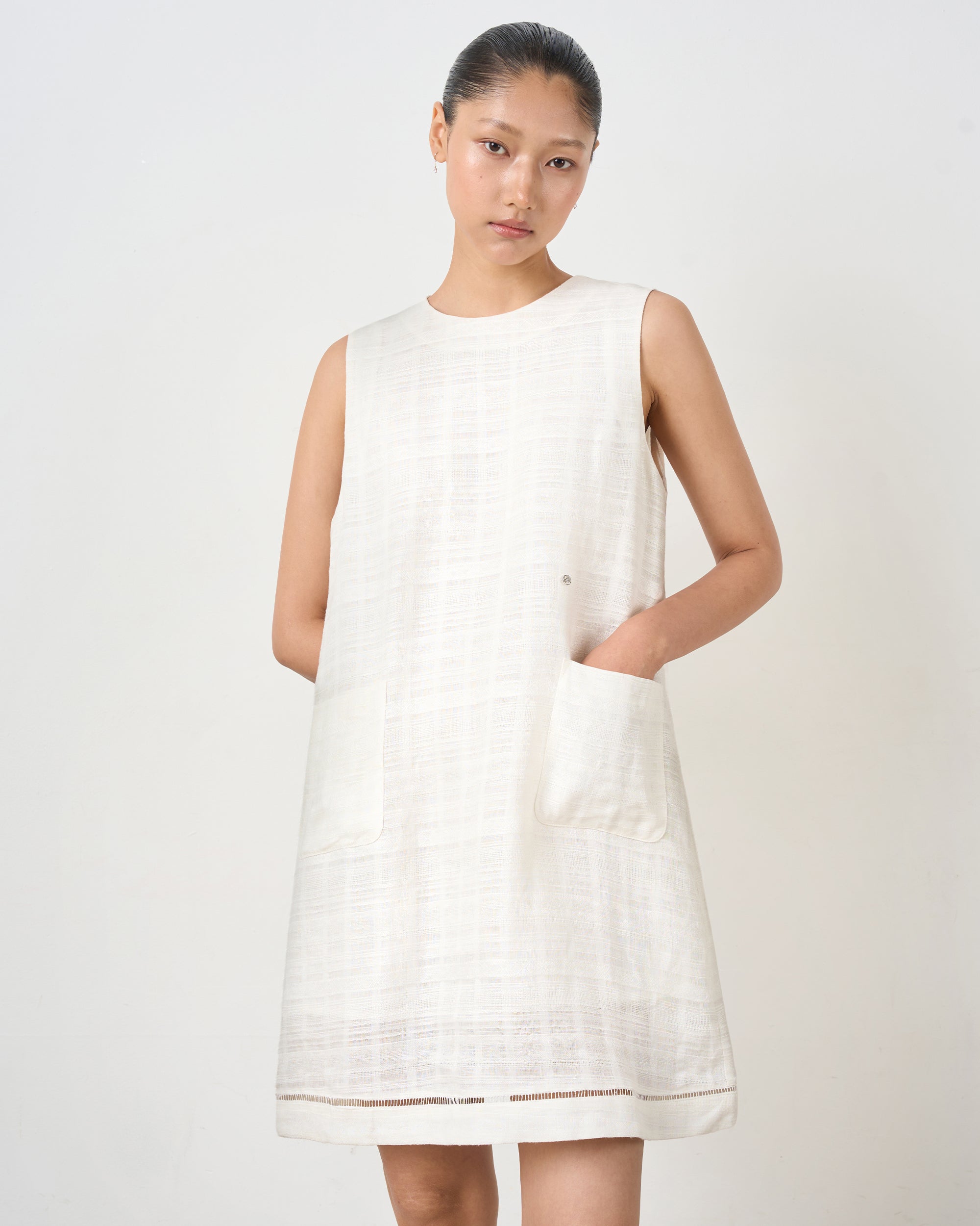 Romy Linen Dress Ivory / S/M