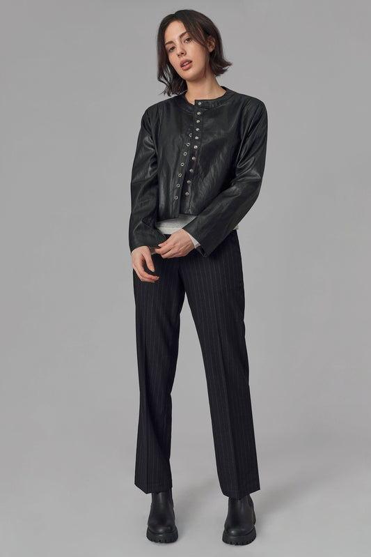 Seoul Bolt Leather Jacket, Black