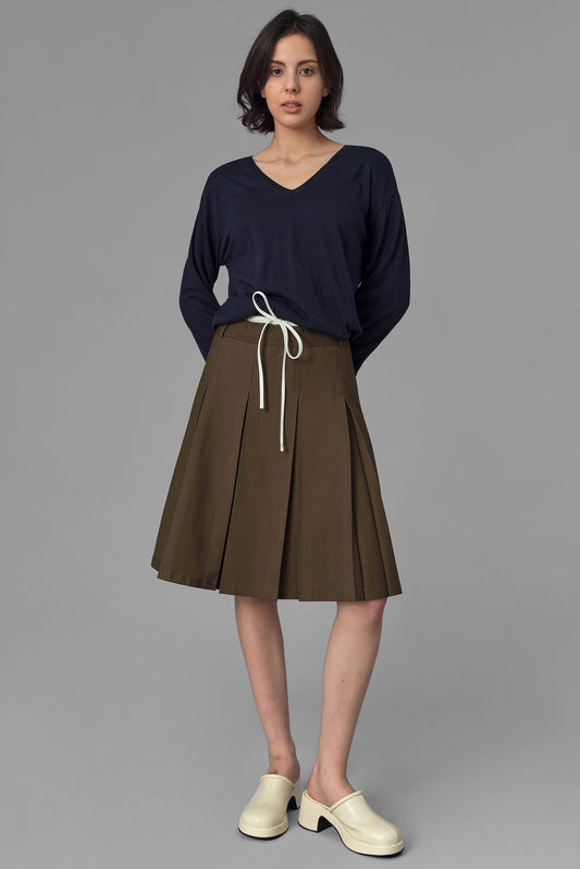 Camu Midi Skirt, Brown