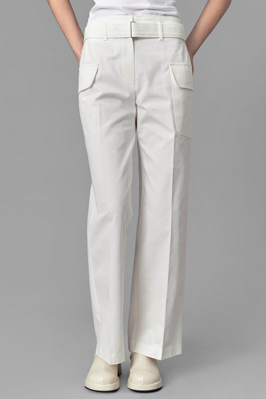 Rosaria Belted Trousers, White