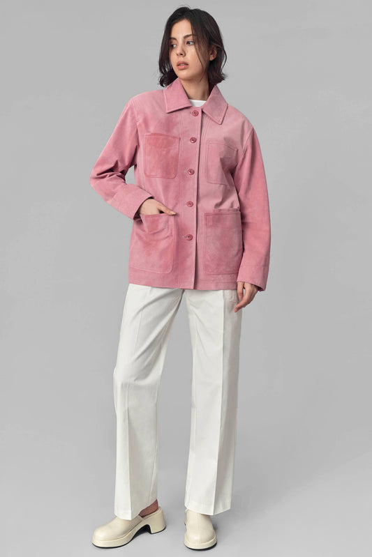 Seoul Suede Jacket, Pink
