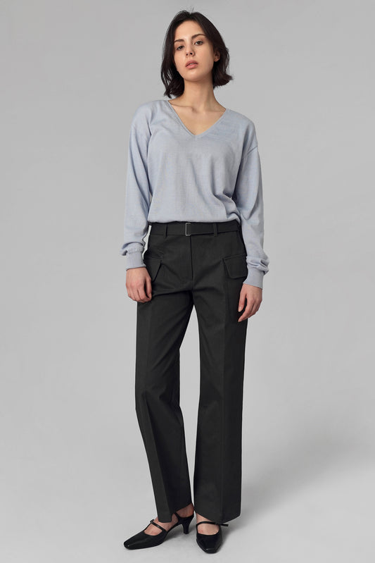 Rosaria Belted Trousers, Charcoal