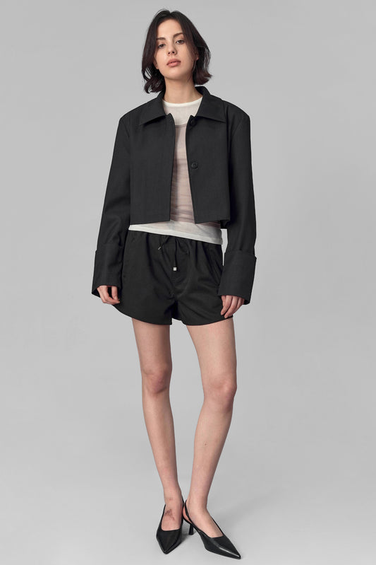 Brighton Cropped Jacket, Charcoal