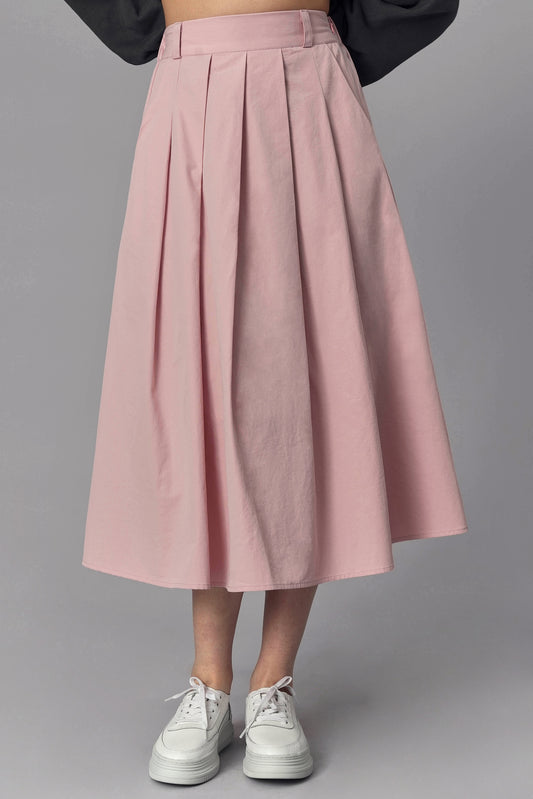 Sally Pleated Maxi Skirt, Pink