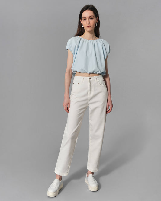 V Embroidered Cotton Pants