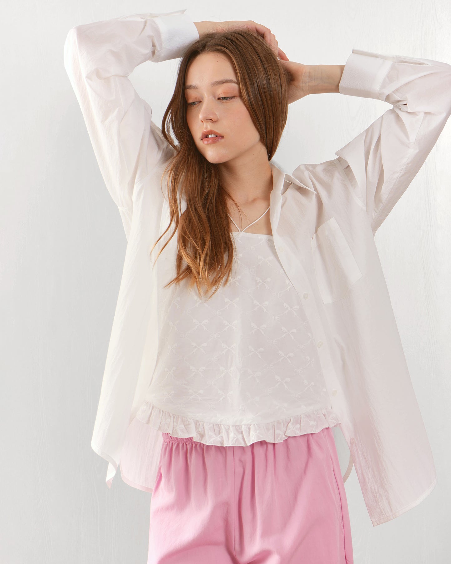 FM2050 Elara Sheer Shirt – Elegant Sheer Top with Delicate Fabric