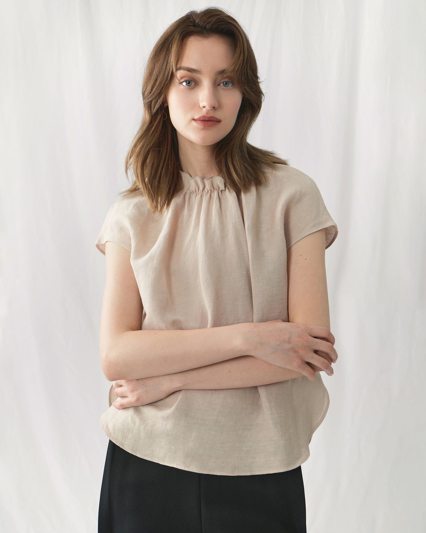 FM2050 Alessia Ruffle Blouse – Elegant Blouse with Ruffle Details