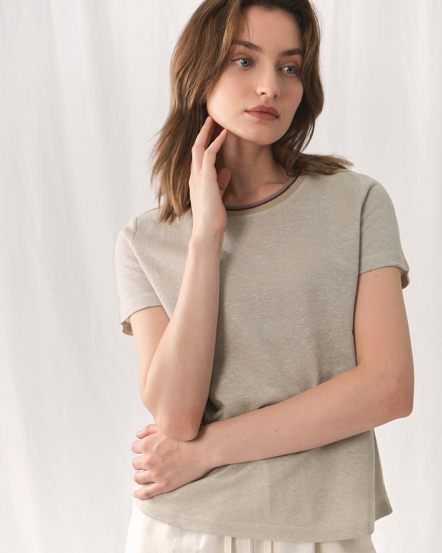 100% Linen Short Sleeve Tshirt 