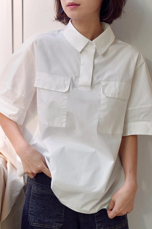 Stefanie Pocket Shirt, white