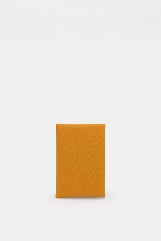 Leather Card Holder, Yellow