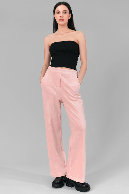 Zuri Cotton Corduroy Pants, Pink