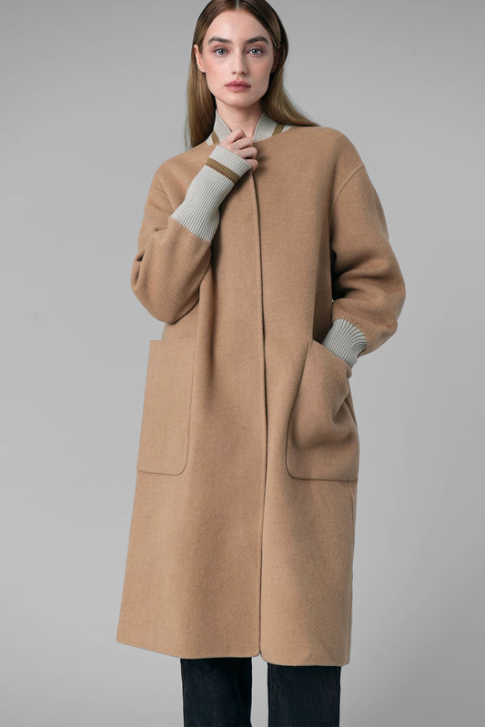 Double Sided Wool Coat, Beige