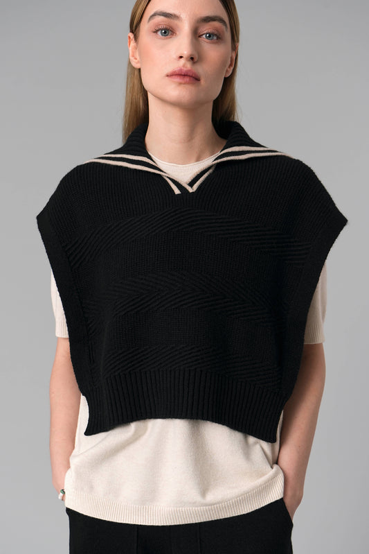 Camila Knit Vest, Black