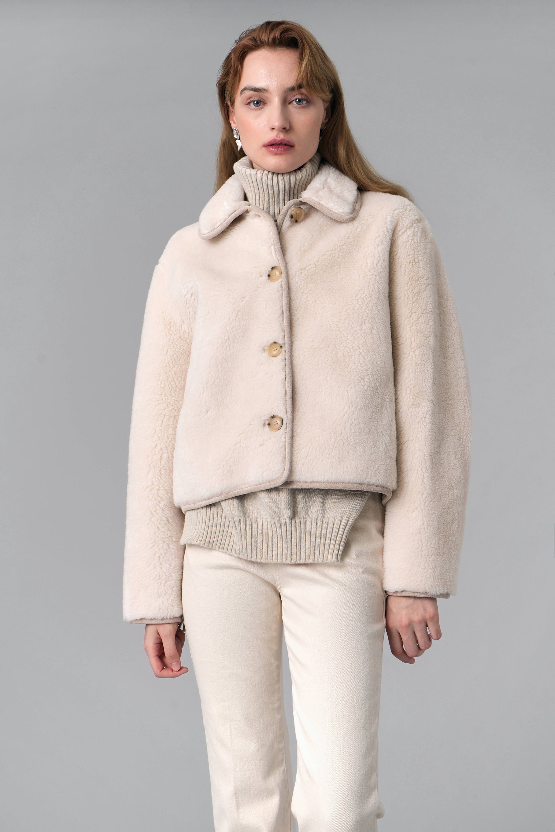 Double Sided Shearing Jacket, Ivory – FM2050