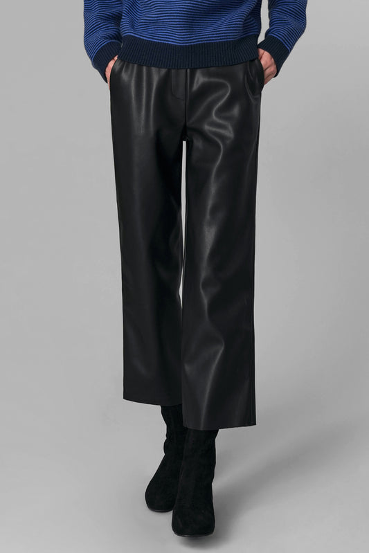 Nicole Faux Leather Pants, Black