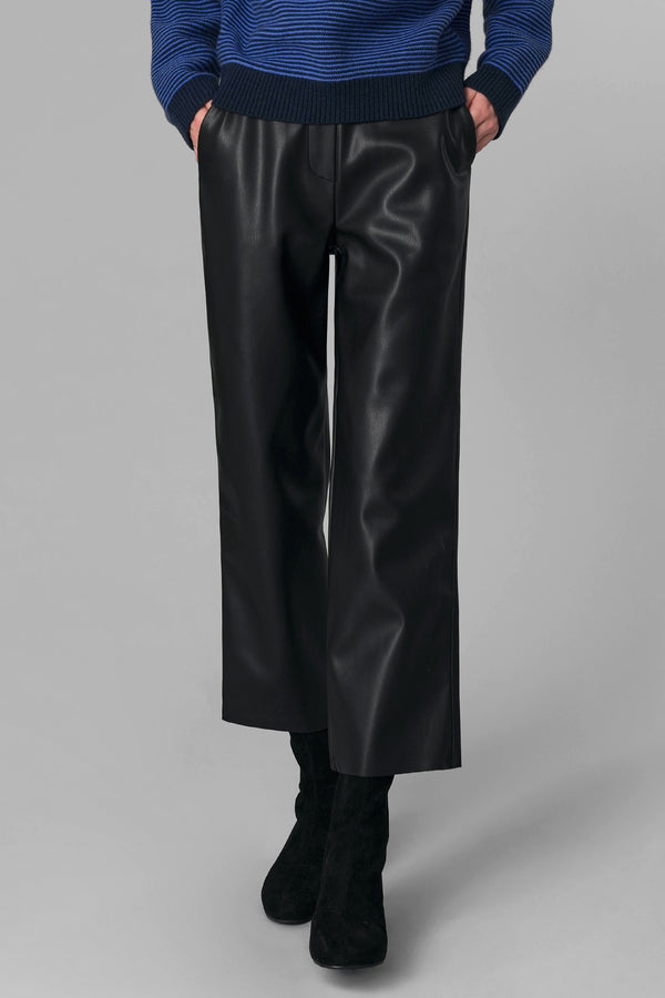 Nicole Faux Leather Pants, Black