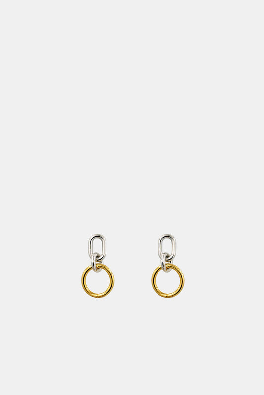 Double Link Earrings, Gold