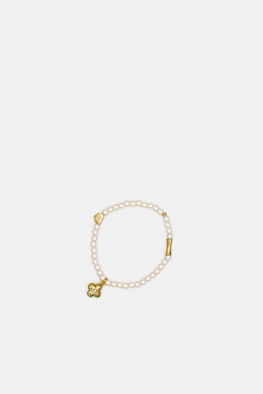 Clover Pearl Bracelet, Gold