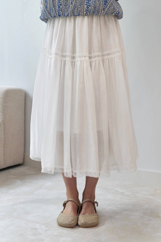 Adeline Maxi Skirt, White