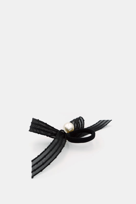 Pamela Ribbon Hair Tie, Black