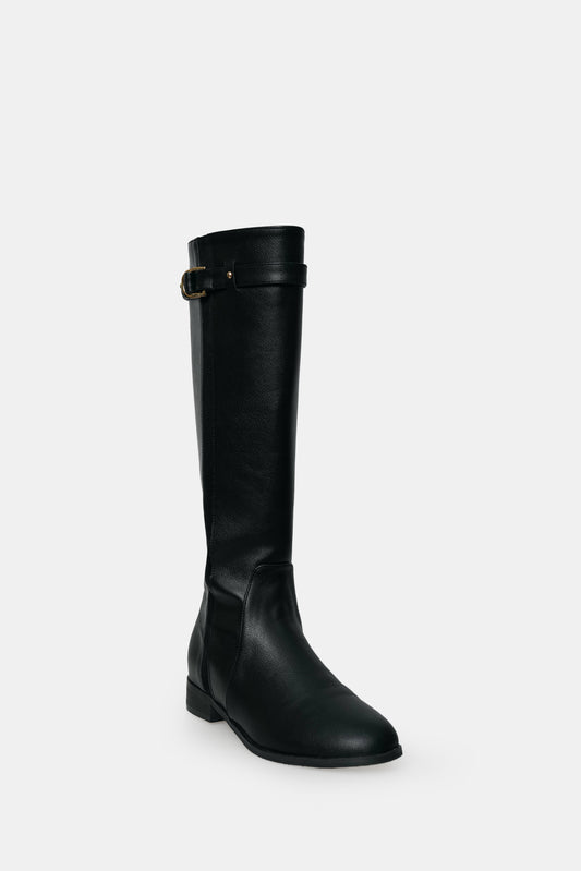 Becky Buckle Boots, Black