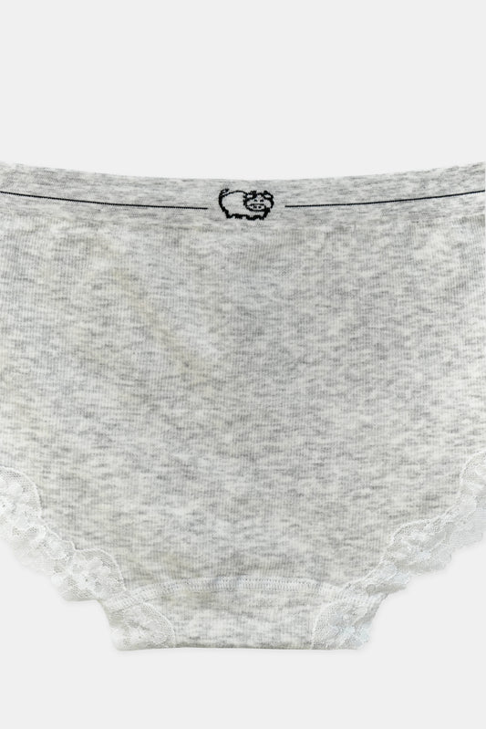 Little Pig Cotton Underwear, Light Grey