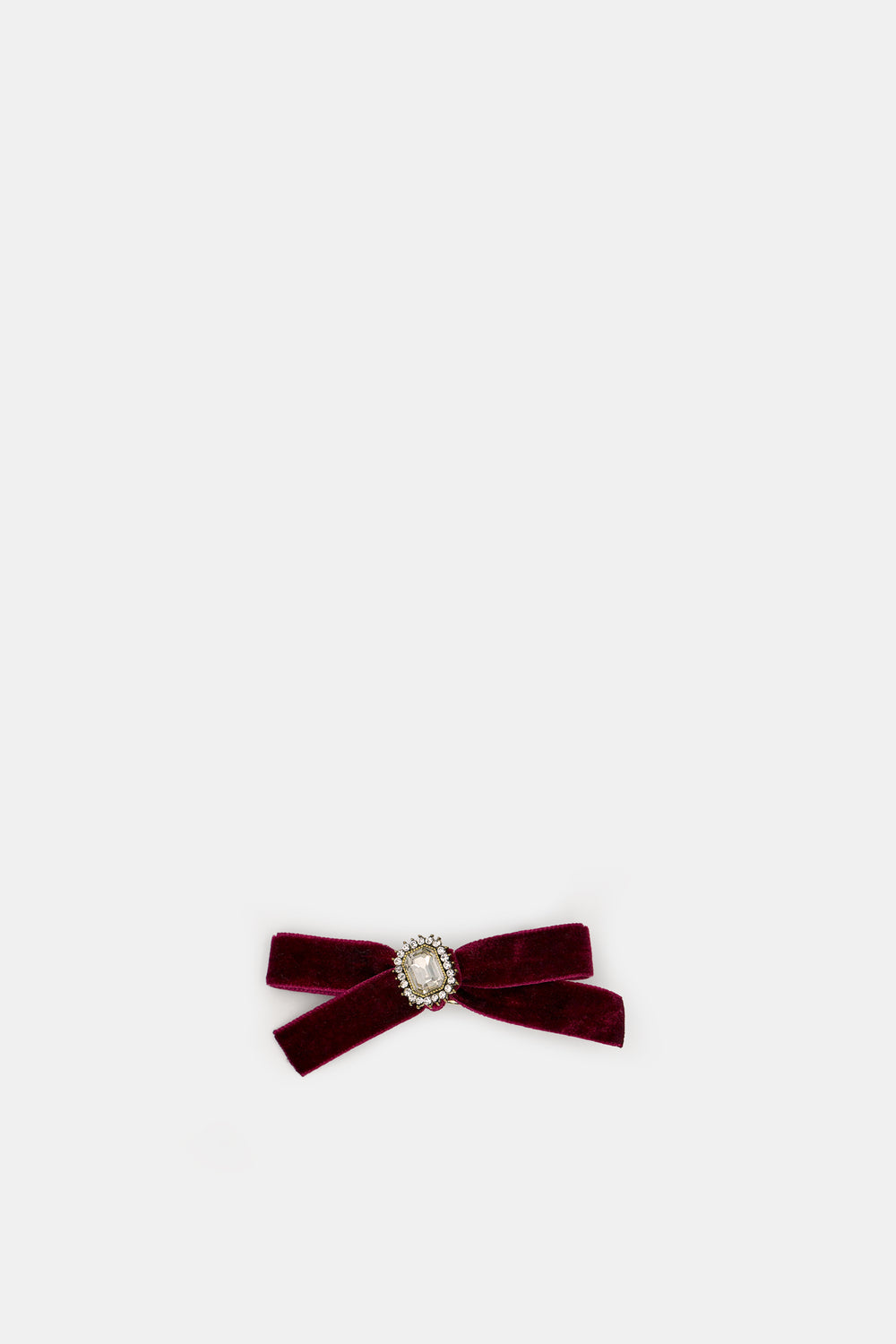 Velvet Ribbon Hair Clips, Wine