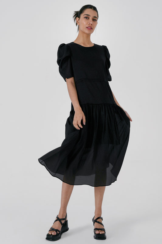 Maera Midi Dress, Black