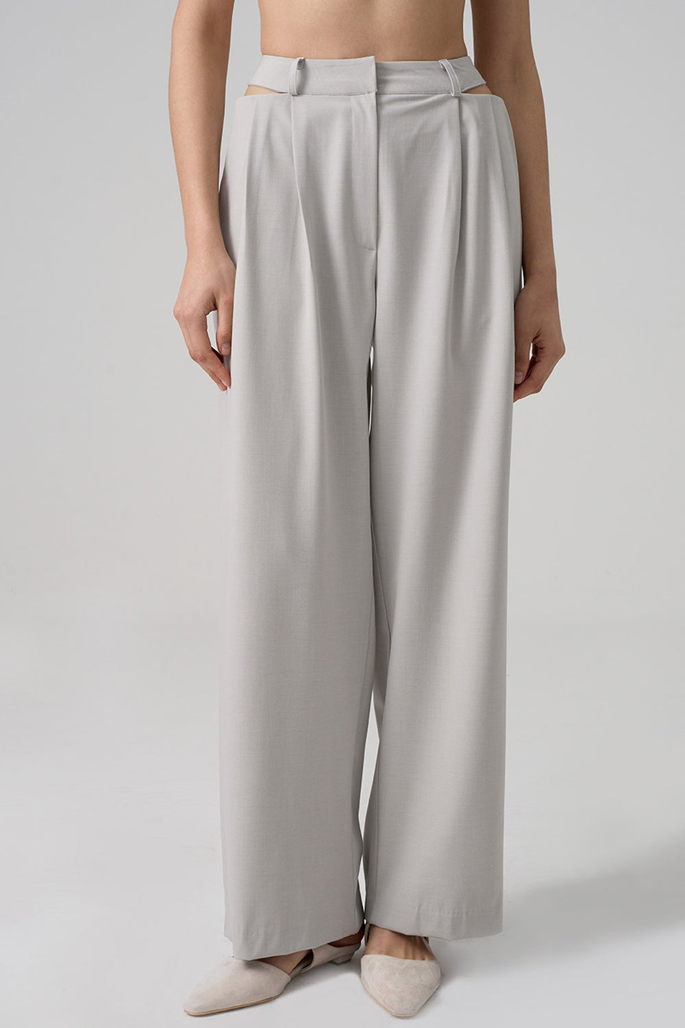 Vogue cutout Trousers, Gray