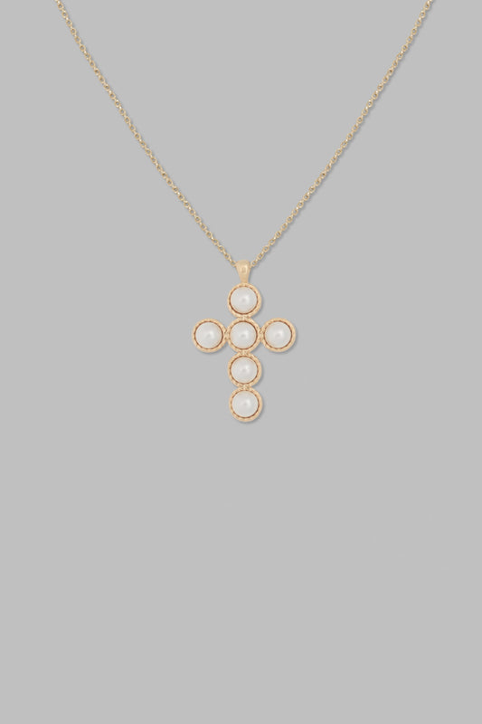 Rea Swarovski Pearl Necklace, Gold