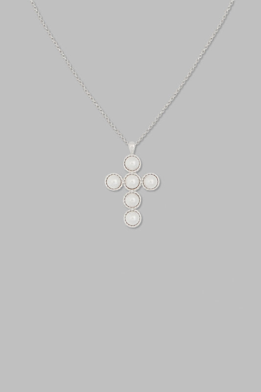 Rea Swarovski Pearl Necklace, Silver